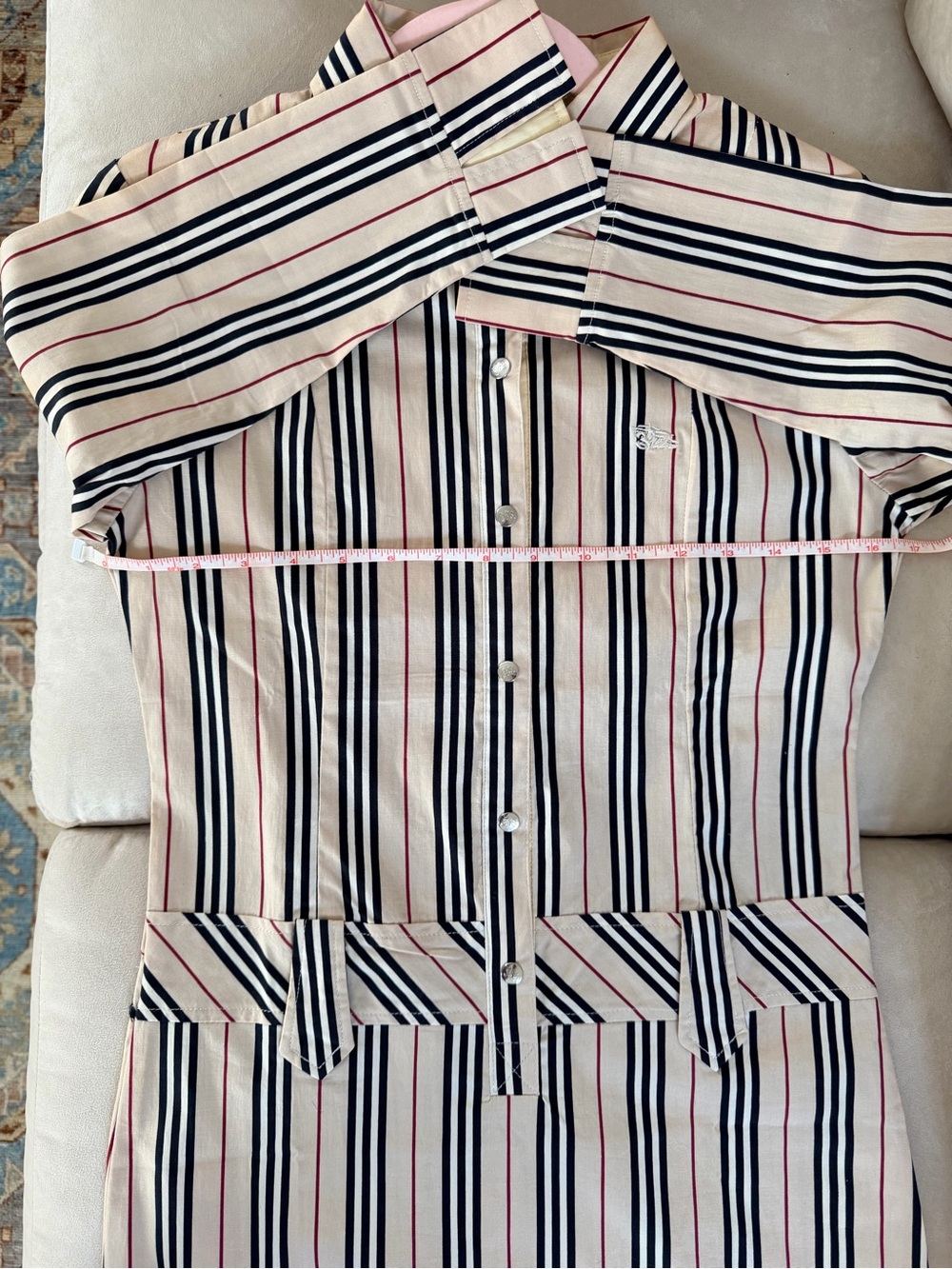 NWT Burberry Shirt Dress in Nova Check Colors - Picture 6 of 12